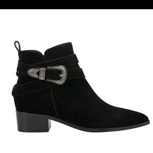 Black Ankle Boots with Buckle Detail